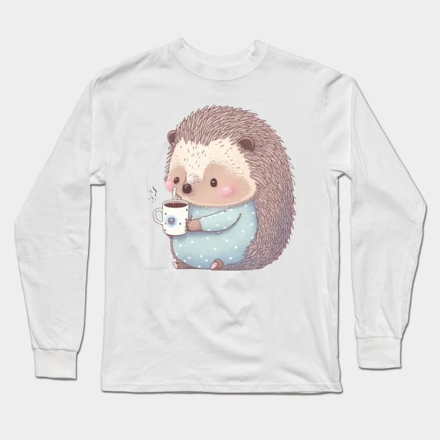 Hedgehog cute kawaii Long Sleeve T-Shirt by SimoneSpagnuolo